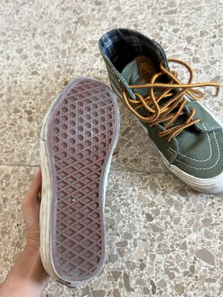 Vans Zapatillas Altas Verdes Cordones Marrones