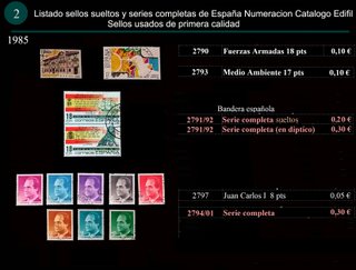 Sellos Año 1985 Completo y sueltos Usados España