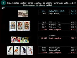 Sellos Año 1985 Completo y sueltos Usados España