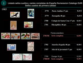 Sellos Año 1985 Completo y sueltos Usados España