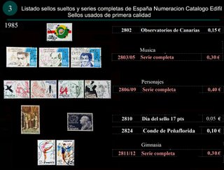 Sellos Año 1985 Completo y sueltos Usados España