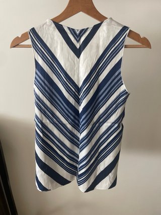 Blusa Massimo Dutti Rayas Azul Blanco