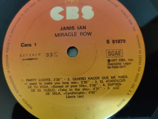 Janis Ian - Miracle Row Vinilo LP CBS