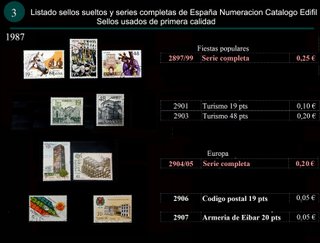 Sellos Año 1987 Completo y sueltos Usados España
