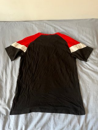 Puma Camiseta Vintage Negra Roja Blanca Retro 90s