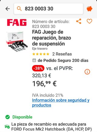 Brazos Suspensión Traseros Focus