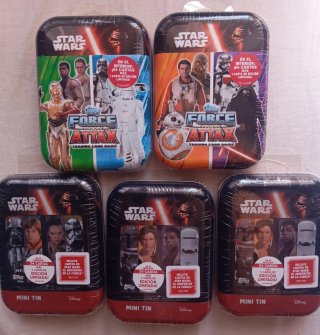 Lote 5 Mini Latas Star Wars Force Attax