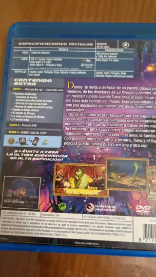 Tiana y el Sapo Blu-ray + DVD Español