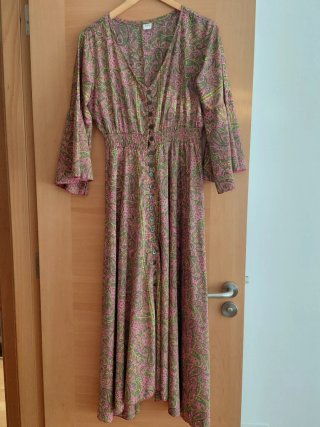 Vestido largo estampado paisley