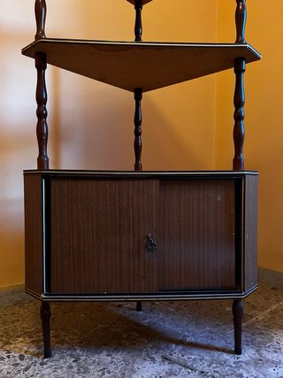 Angoliera vintage anni 70 legno 125x42cm
