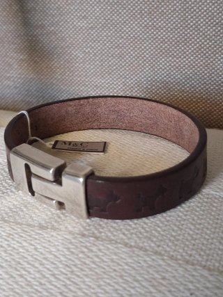 Lote 2 Pulseras caballero Cuero y Zamac.
