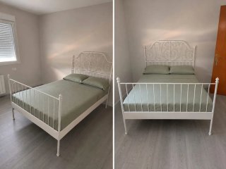 Cama 140x200 Metal Blanca