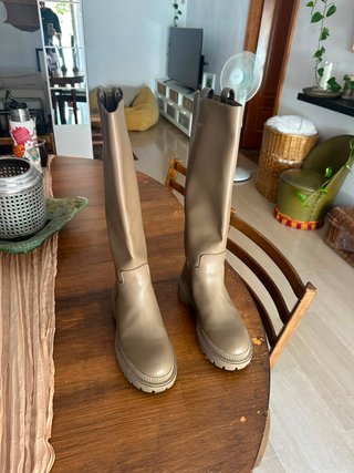 Botas H&M Cuero Sintético Marrón Talla 39