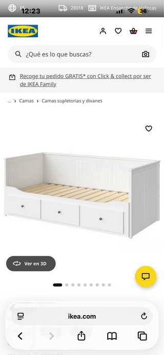 Diván Ikea Hemnes Blanco