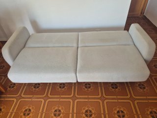 Sofá cama 2m beige/gris tela