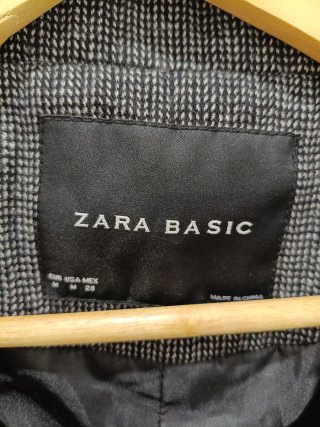 Chaqueta Zara cuadros gris y negro