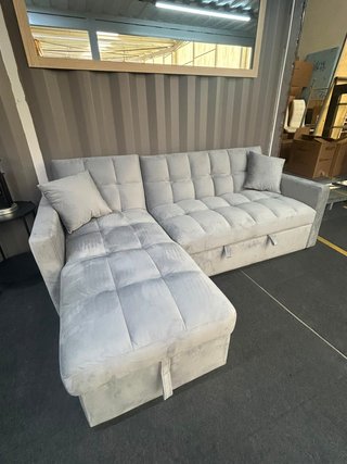 Sofá Cama Gris Terciopelo