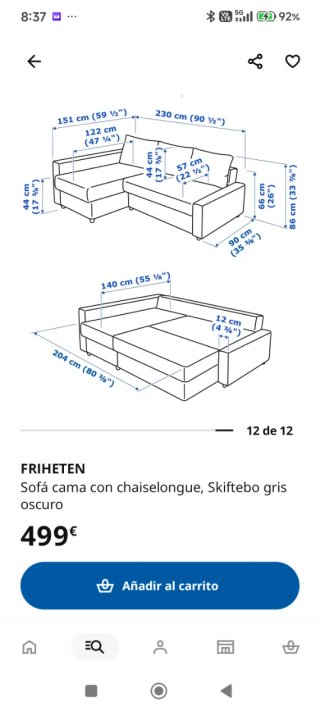 Sofá cama naranja tela perfecto estado