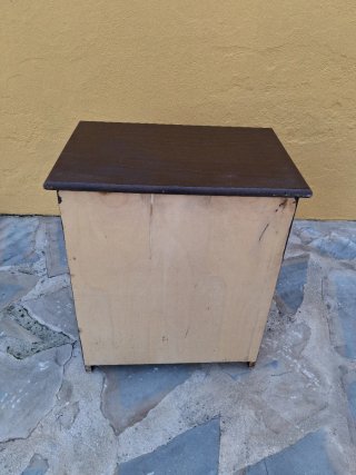 Cajonera Mimbre y Madera Verduras Antigua 65x55x38