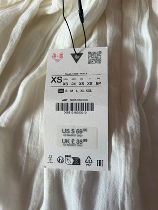 Vestido blanco Zara