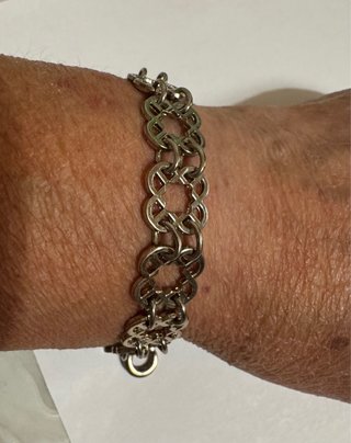Bracciale vintage maglie intrecciate argento