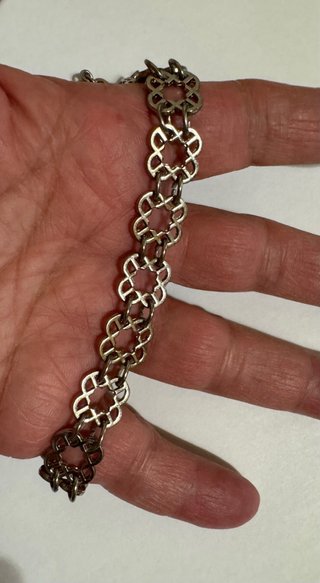 Bracciale vintage maglie intrecciate argento