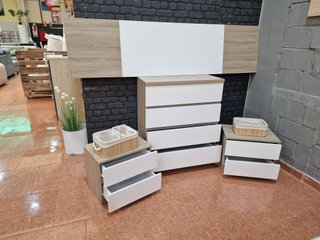 Cabecero, cómoda y 2 mesitas de noche