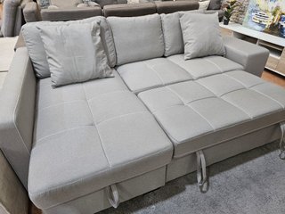 Sofá Cama Chaiselongue con Arcón y 2 Puffs