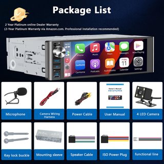 Radio Coche 1 DIN CarPlay Android Auto 240W