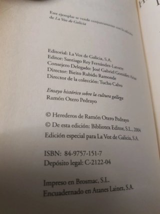 Ensayo Histórico sobre la cultura Gallega