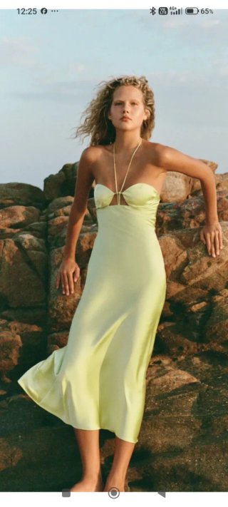 Vestido midi satinado Zara