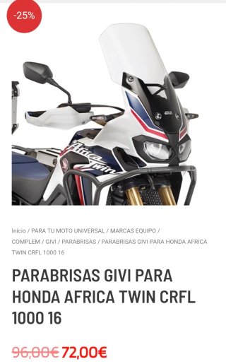 PANTALLA GIVI " NUEVA" AFRICA TWIN DEL 15-19