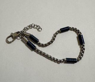 Bracciale Acciaio con Inserti Blu