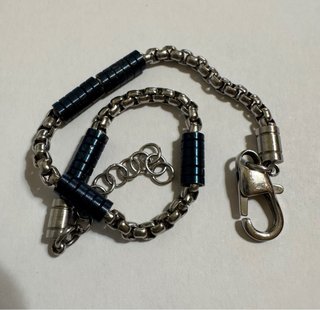 Bracciale Acciaio con Inserti Blu