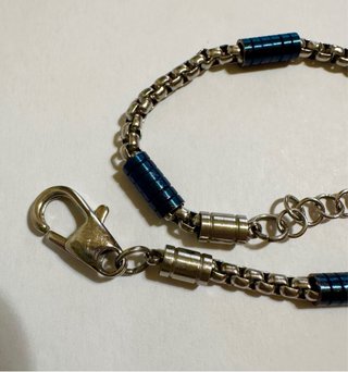Bracciale Acciaio con Inserti Blu