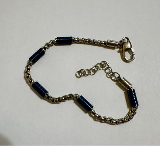 Bracciale Acciaio con Inserti Blu