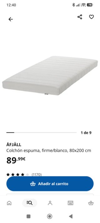 Colchon/es (2 unidades) Diván Ikea 80x200