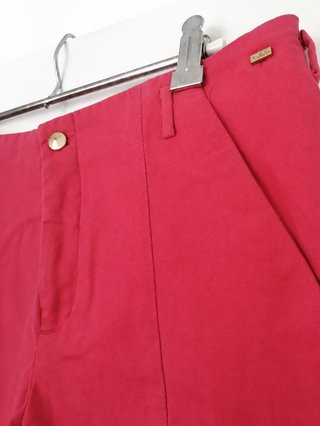 Shorts de tiro alto rosa fucsia