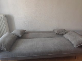Sofá Cama Gris Tela