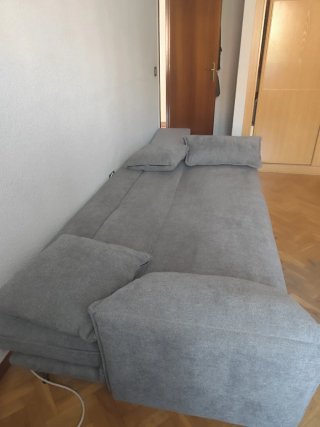 Sofá Cama Gris Tela
