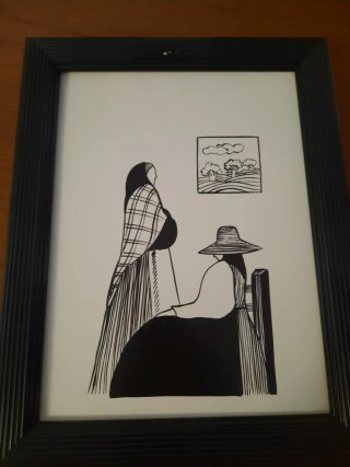 Oferta Cuadro Cerámica Dibujo Figuras