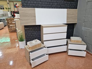 Cabecero, cómoda y 2 mesitas de noche