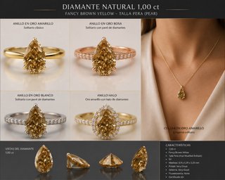Diamante Natural 1.00 ct Fancy Brown Yellow SI1