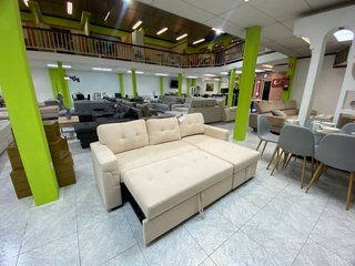 Sofá Beige Convertible en Cama + Almacenaje