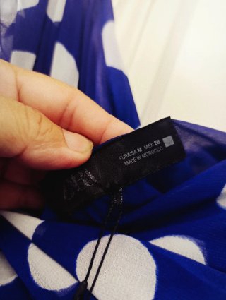 Vestido Zara lunares azul talla M