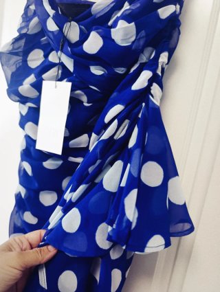 Vestido Zara lunares azul talla M