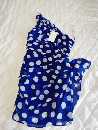 Vestido Zara lunares azul talla M