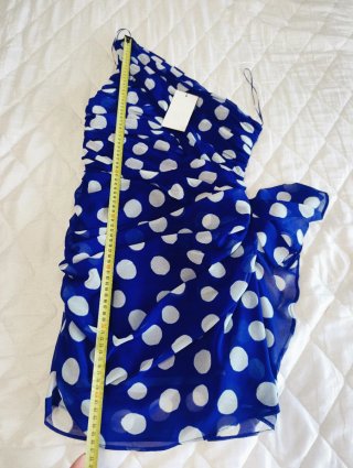 Vestido Zara lunares azul talla M
