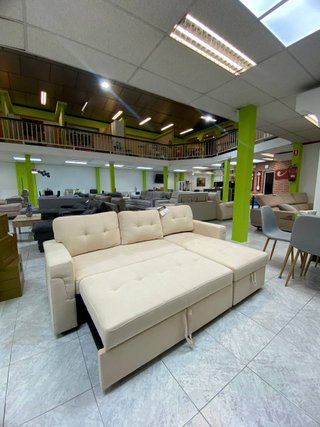 Sofá Cama Beige con Gran Arcón | Oferta