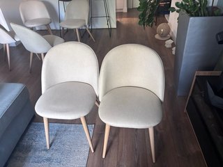 Juego de 2 sillas de comedor beige